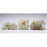 THREE CHINESE JADE CARVINGS