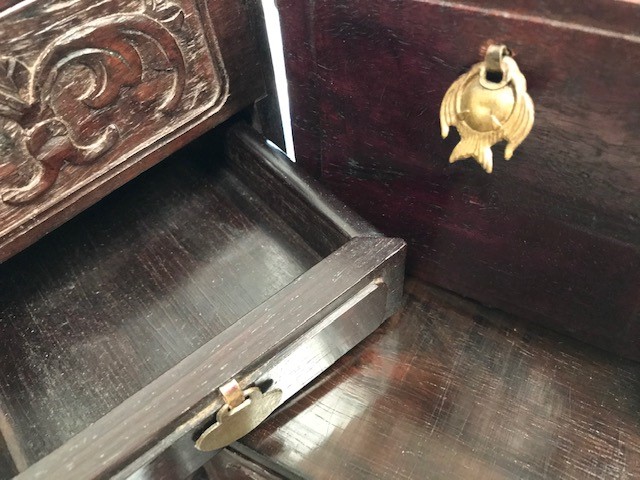 A 19TH CENTURY CHINESE HARDWOOD INLAID DRESSING TABLE CHEST - Image 15 of 20