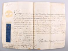 A GEORGIAN OFFICERS' COMMISSION ON PARCHMENT TO GILBERT ELLIOTT