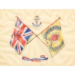 AN EARLY 20TH CENTURY SILK REPRESENTATION OF THE COLOURS OF THE GORDON HIGHLANDERS