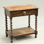 A VICTORIAN CARVED OAK HALL TABLE