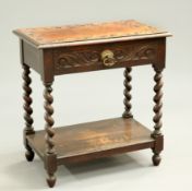 A VICTORIAN CARVED OAK HALL TABLE