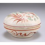 A POLYCHROME DECORATED CIZHOU BOX AND COVER, JIN DYNASTY,