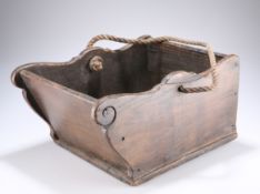 A 19TH CENTURY OAK KINDLING TRUG