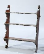 A SET OF VICTORIAN SCUMBLED PINE HANGING SHELVES