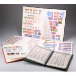 STAMPS: 2 LARGE AND 3 SMALL STOCK BOOKS