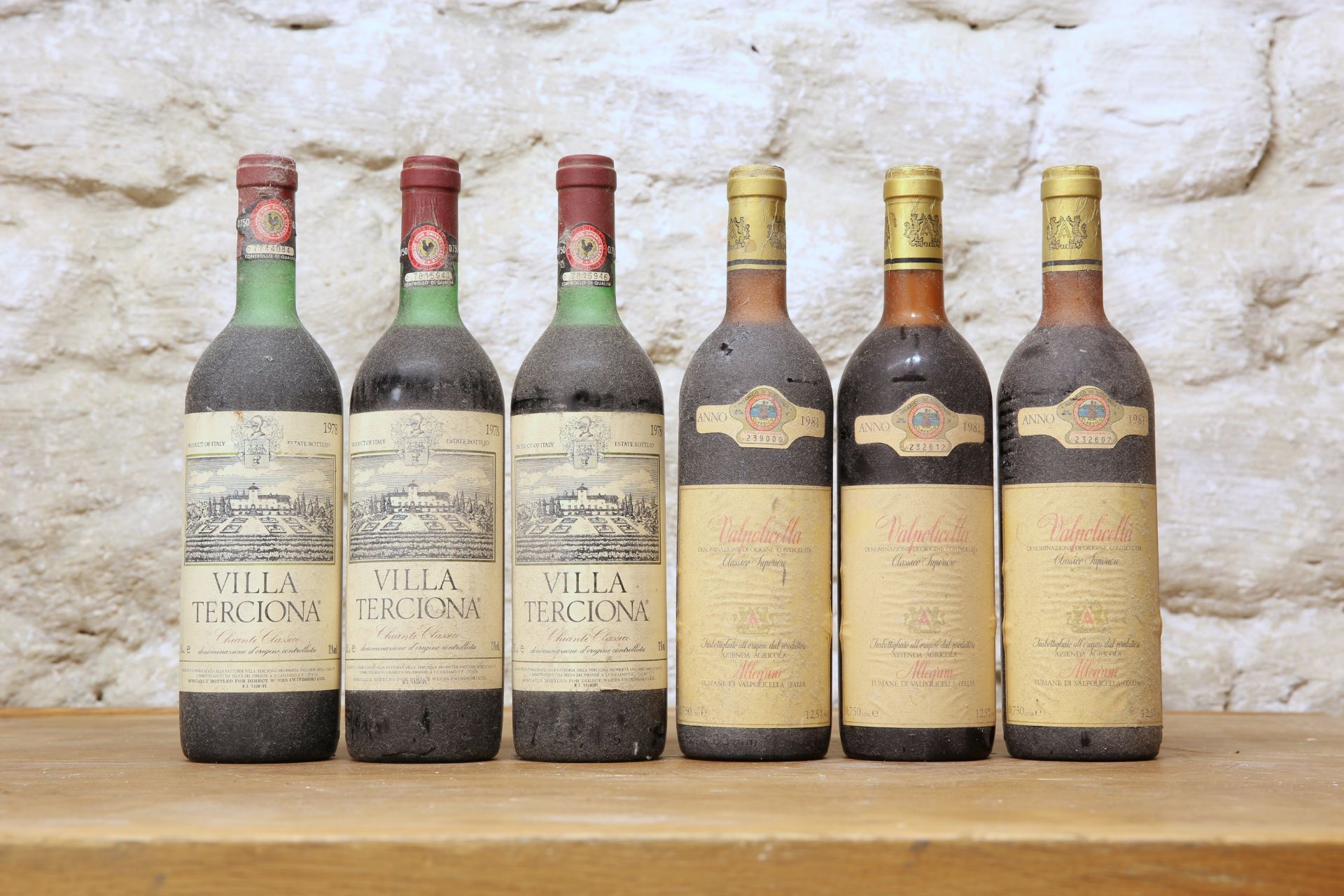 6 BOTTLES MIXED LOT MATURE CHIANTI CLASSICO AND VALPOLICELLA CLASSICO SUPERIORE COMPRISING