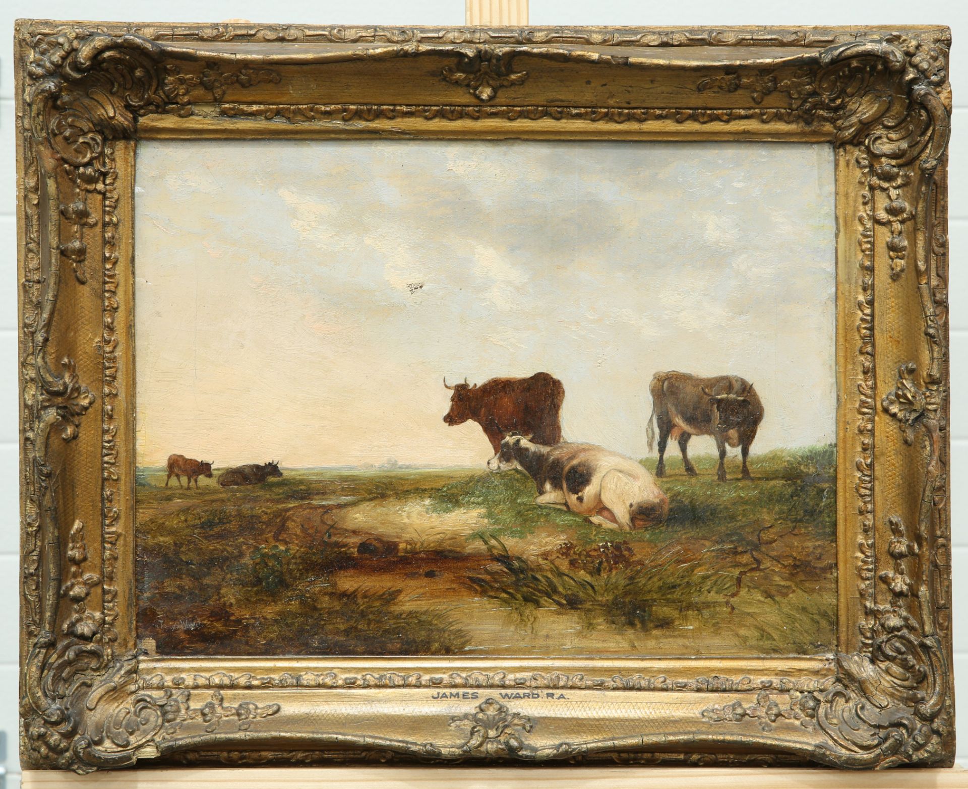 ENGLISH SCHOOL (19TH CENTURY), CATTLE IN A LANDSCAPE - Image 2 of 2