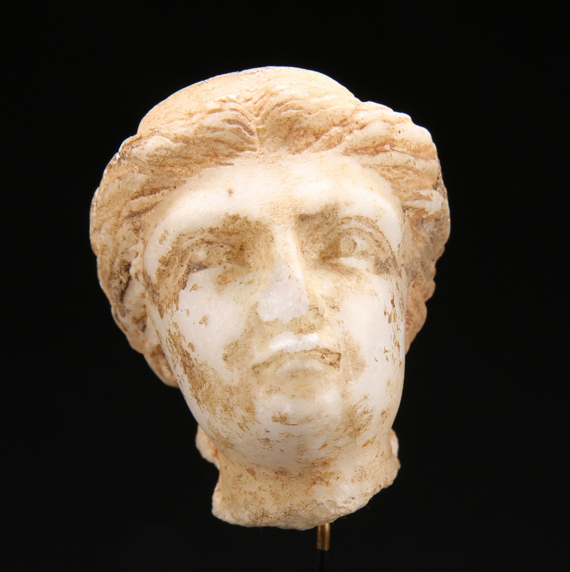 A MARBLE BUST OF A YOUNG NOBLEMAN