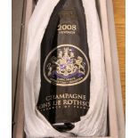 1 BOTTLE CHAMPAGNE BARONS DE ROTHSCHILD VINTAGE 2008 (PRESENTATION CASKET)