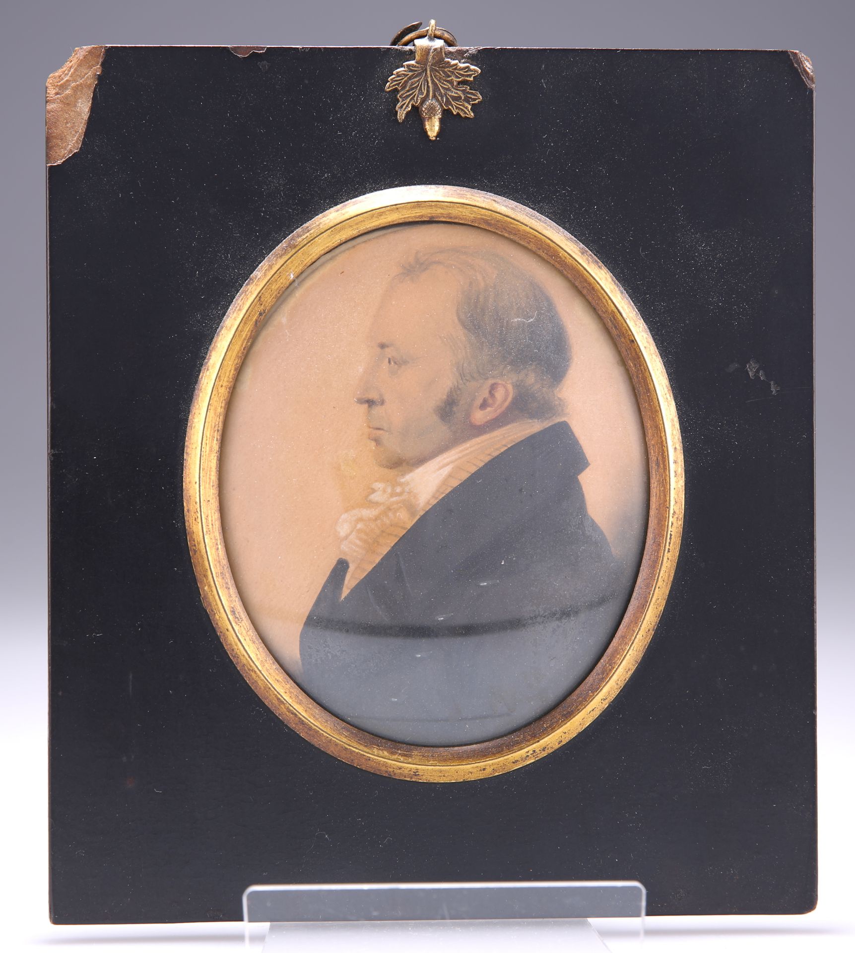 A PAIR OF EARLY 19TH CENTURY PORTRAIT MINIATURES ON PAPER - Image 4 of 4