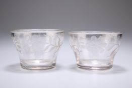 A PAIR OF GLASS BOWLS OF JACOBITE INTEREST, CIRCA 1730