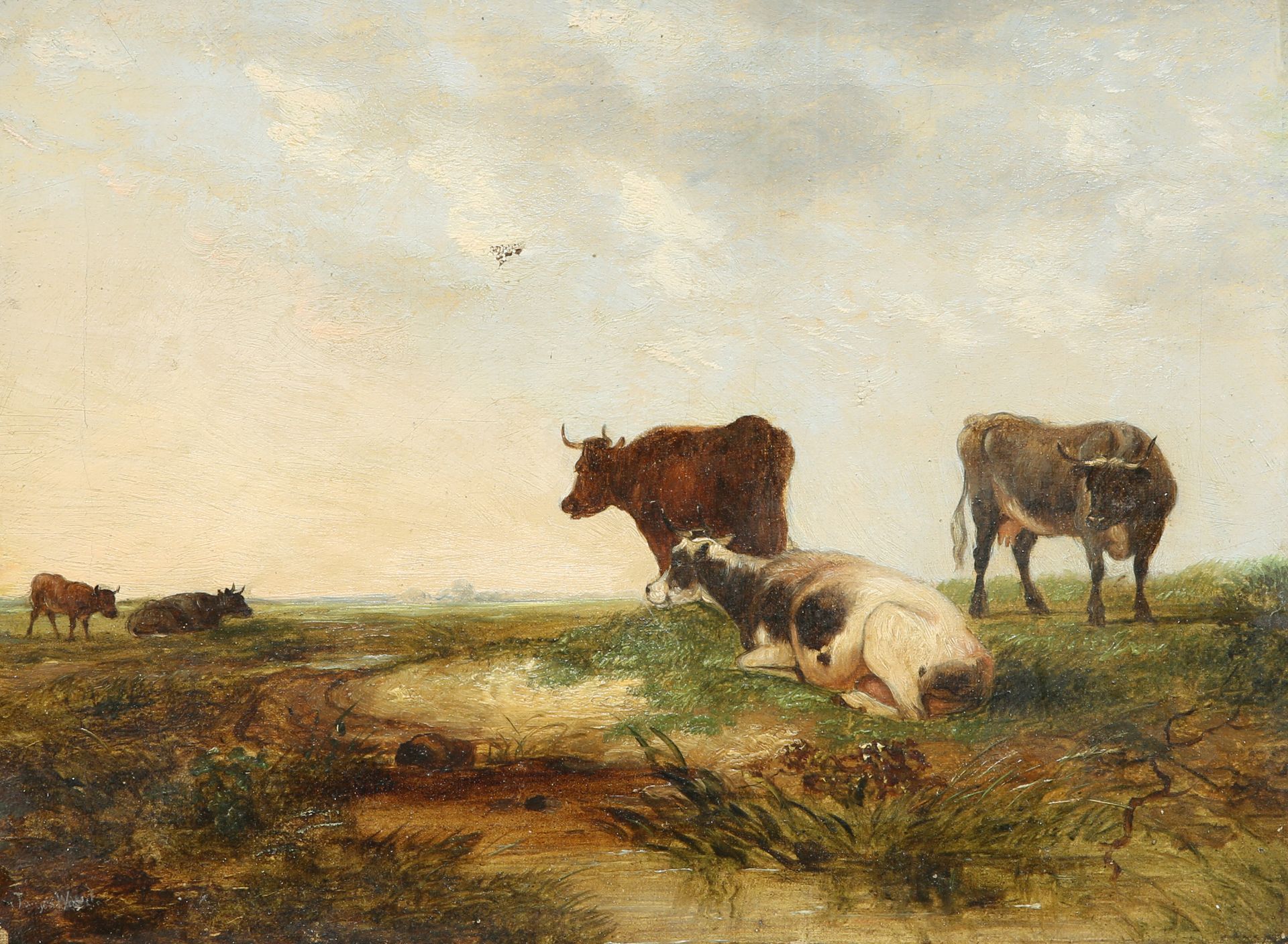 ENGLISH SCHOOL (19TH CENTURY), CATTLE IN A LANDSCAPE