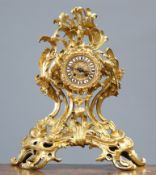 A LARGE FRENCH GILT-BRONZE MANTEL CLOCK