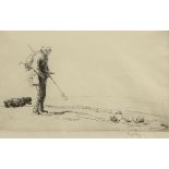 GEORGE SOPER (1870-1942), ‘SOUTH DOWN SHEPHERD’, signed in pencil lower right, titled and dated 1921