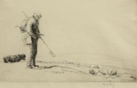 GEORGE SOPER (1870-1942), ‘SOUTH DOWN SHEPHERD’, signed in pencil lower right, titled and dated 1921