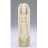 A CHINESE JADE FIGURE OF A STANDING BODHISATTVA