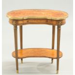 A SMALL FRENCH BURR WOOD AND CROSSBANDED RENIFORM SIDE TABLE