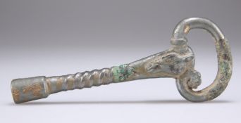 A RARE TIN LEADED BRONZE TUNING KEY, QIN ZHEN YAO, HAN DYNASTY