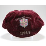 A COUNTY (RUGBY ?) CAP FOR THE SEASON 1896-7,