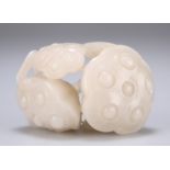 A CHINESE JADE CARVING OF LOTUS PODS