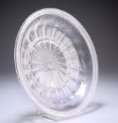 A RARE CRIZZLED GLASS DISH, POSSIBLY BY GEORGE RAVENSCROFT