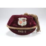 AN INTER-COUNTY ? (RUGBY ?) CAP FOR THE SEASON, THE 1902-3