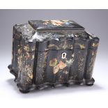 A VICTORIAN PAPIER-MACHE TEA CADDY