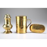 THREE ITEMS OF 18TH CENTURY BRASS