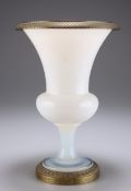 A 19TH CENTURY GILT-METAL MOUNTED OPALINE GLASS VASE