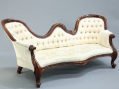 A VICTORIAN STYLE MAHOGANY HUMP BACK SETTEE