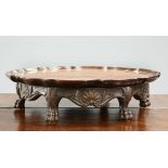 AN 18TH CENTURY CARVED MAHOGANY LAZY SUSAN