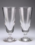 A LARGE PAIR OF HEAVY ALE GLASSES