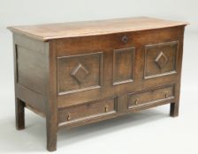 A LATE 17TH CENTURY OAK MULE CHEST