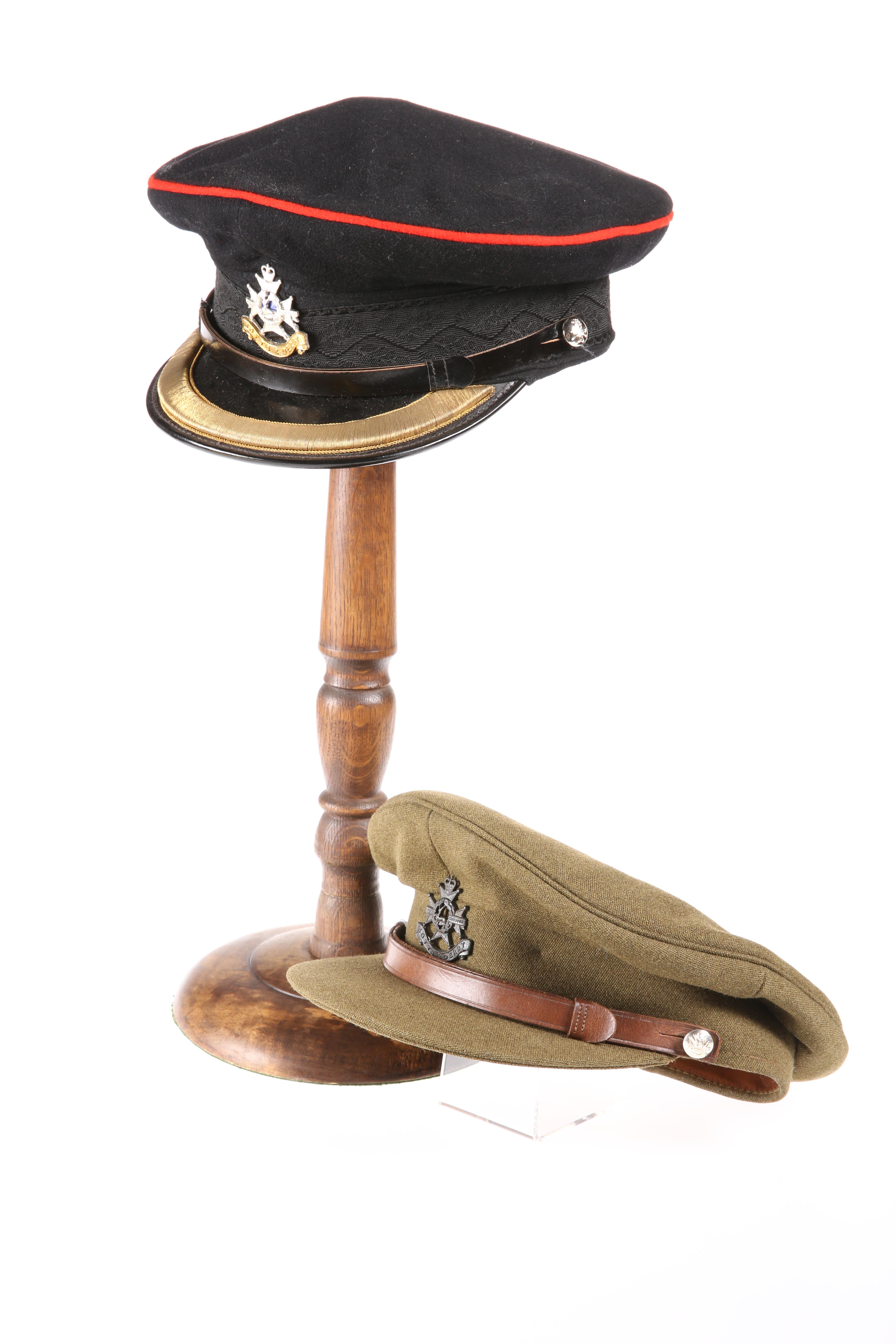 TWO POST-1952 FIELD OFFICERS' PATTERN PEAKED CAPS