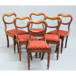 A SET OF SIX VICTORIAN MAHOGANY DINING CHAIRS