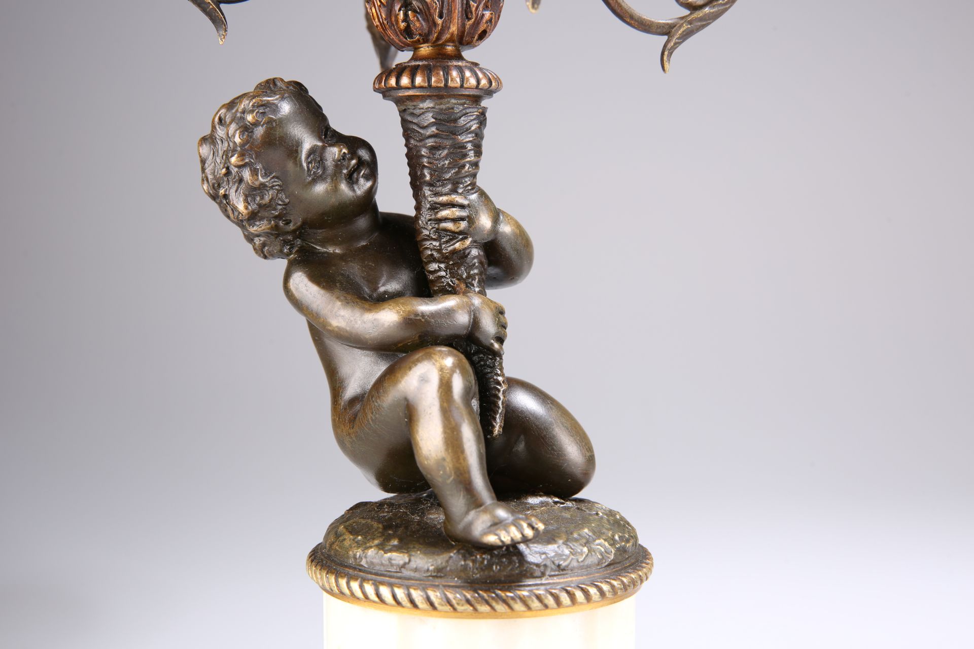 A PAIR OF FRENCH PATINATED BRONZE AND PARCEL-GILT - Image 5 of 6