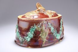 A MAJOLICA GAME PIE DISH, PROBABLY WEDGWOOD, CIRCA 1880