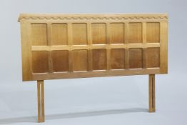 ROBERT THOMPSON OF KILBURN, A MOUSEMAN OAK HEADBOARD