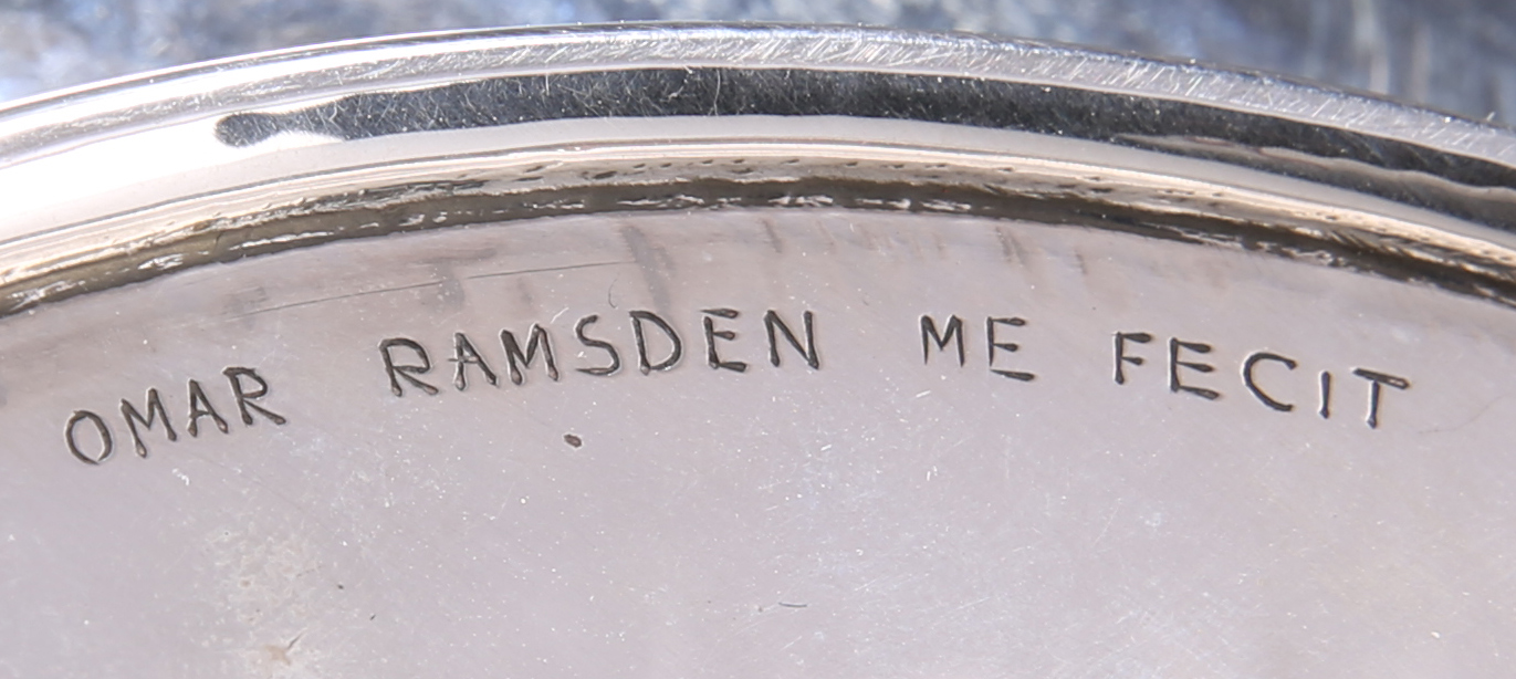 OMAR RAMSDEN (1873-1939), AN ARTS AND CRAFTS SILVER ROSE WATER DISH - Image 3 of 3