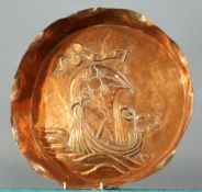 A LARGE ARTS AND CRAFTS COPPER DISH