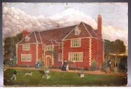 19TH CENTURY, "PORTINGTON HALL, 1800", OIL ON CANVAS