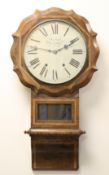 A VICTORIAN INLAID WALNUT DROP-DIAL WALL CLOCK