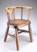 AN EARLY 19TH CENTURY ELM AND OAK CHILDS CHAIR