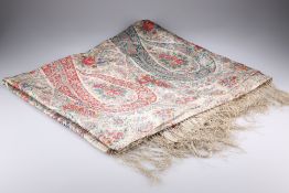 A LATE 19TH/EARLY 20TH CENTURY SILK PIANO SHAWL