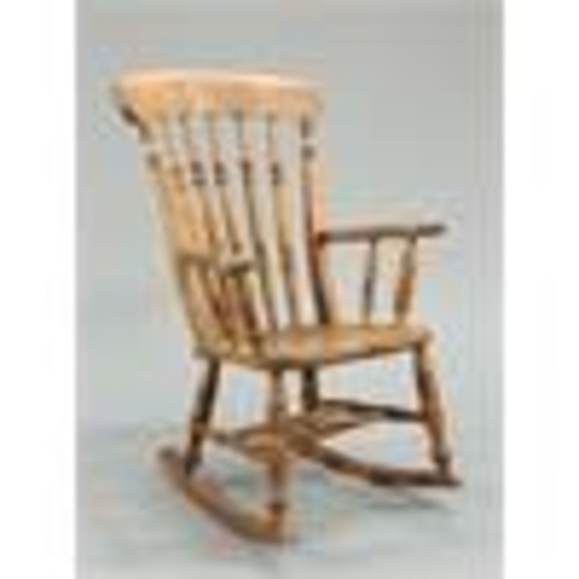 A 19TH CENTURY ELM AND BEECH ROCKING CHAIR - Image 2 of 2