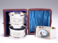 THREE SILVER NAPKIN RINGS