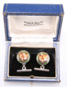 A PAIR OF ENAMEL CUFFLINKS