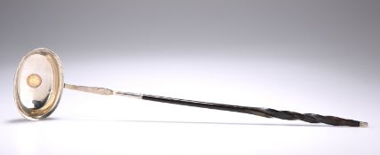 A GEORGE III COIN-INSET SILVER TODDY LADLE