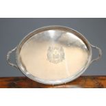 A GEORGE III SILVER TWO-HANDLED TRAY
